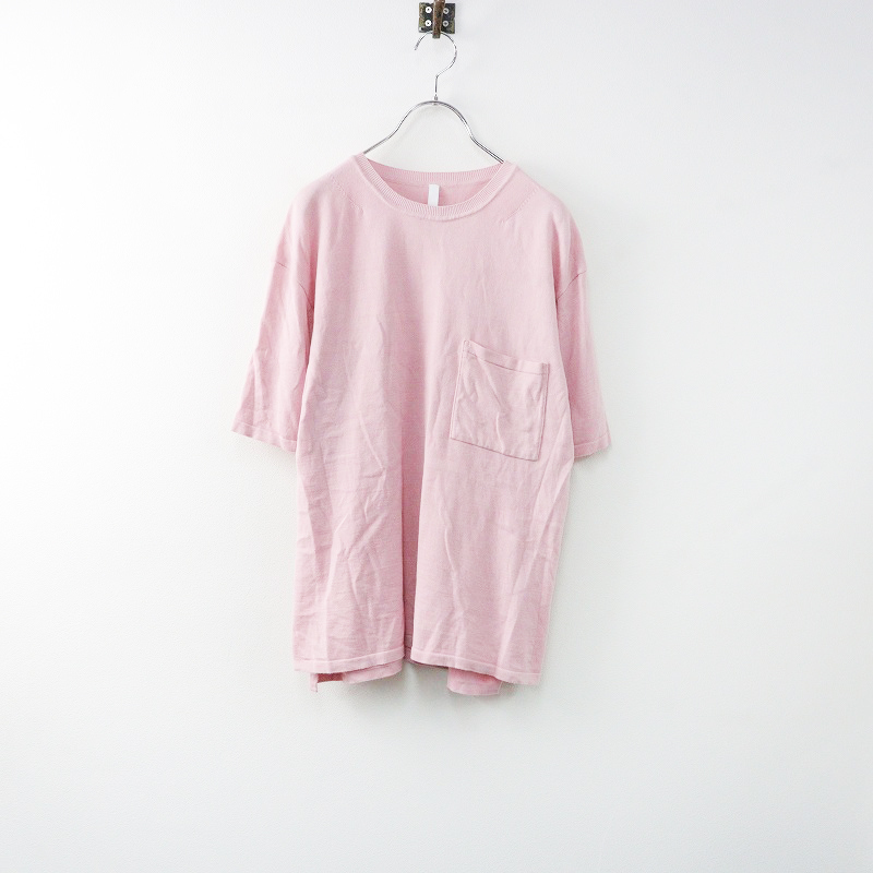 アンビデックス AMBIDEX コットン 胸ポケット ニットTシャツ 1/ピンク トップス【2400013974769】拍卖
