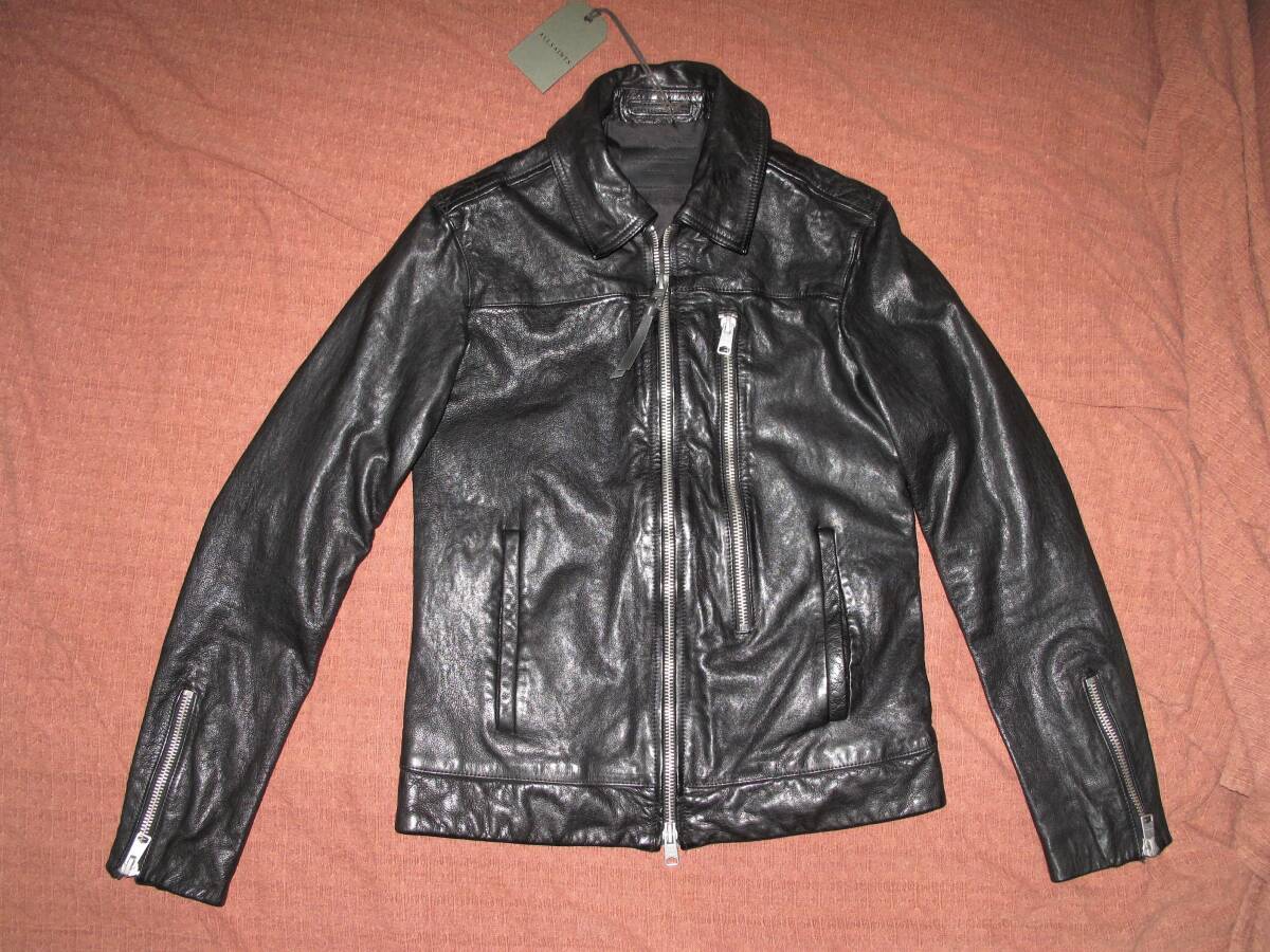 新品 ALLSAINTS オールセインツ SWITHIN LEATHER JACKET レザージャケット ライダース 本革拍卖