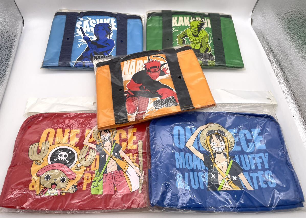 非売品●NARUTO 保冷バッグ×3 ONE PIECE オリジナルバッグ×2拍卖