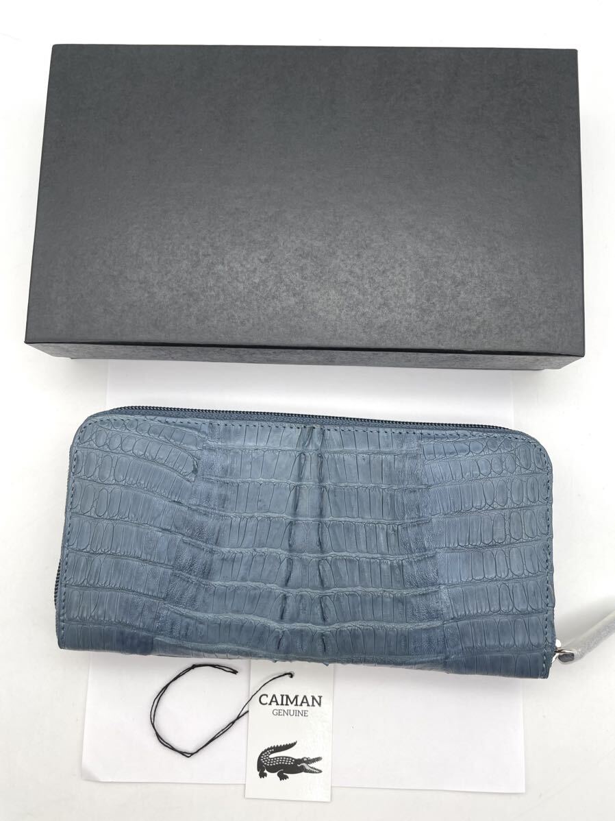 未使用●カイマン ワニ革 ラウンドファスナータイプ 長財布 拍卖
