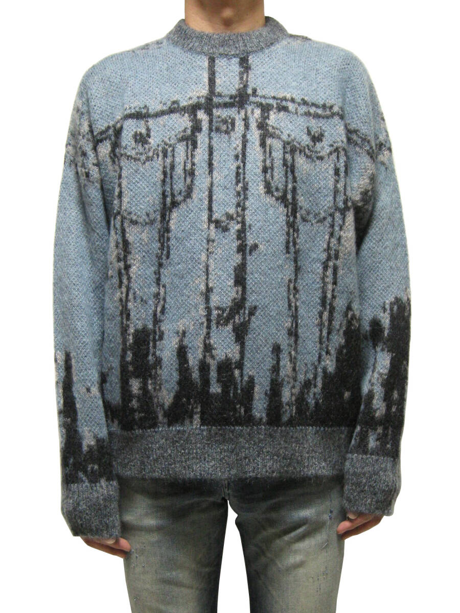 売り尽くし! 新品 直輸入 DIESEL Gジャン柄 モヘア混 クルーネック セーター イタリア製 ユルふわニット Sサイズ K-PATMOS A11214拍卖