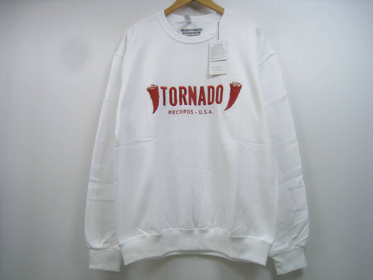 新品 定価19800円 WACKO MARIA ワコマリア スウェット トレーナー TORANADO RECORDS・U.S.A 23SS-WMC-SS06 刺繍 白 ホワイト サイズM拍卖