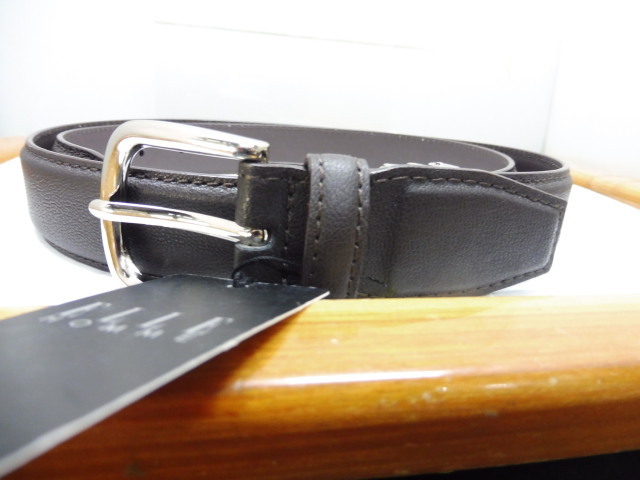 超格安に、 新品 ELLE エル 黒茶皮 ベルト ベロ付100-ジーンズに タグ付き拍卖
