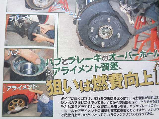 【EA11R EA21R】SUZUKI カプチーノ ハブとブレーキのOH アライメント調整 燃費向上★オートメカニック2006年11月号拍卖