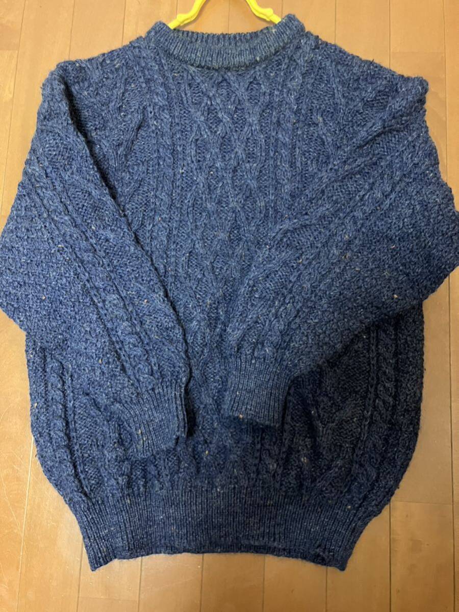 Bracken 100%ウール Mサイズ pure new wool アランセーター ヴィンテージ ニット 古着 90s 長袖 トップス 拍卖