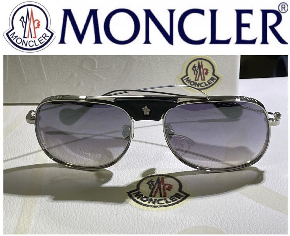極上♪正規モンクレール 希少ミラーレンズ サングラス ML0104 ティアドロップ メタル 購入価格65,000円!拍卖