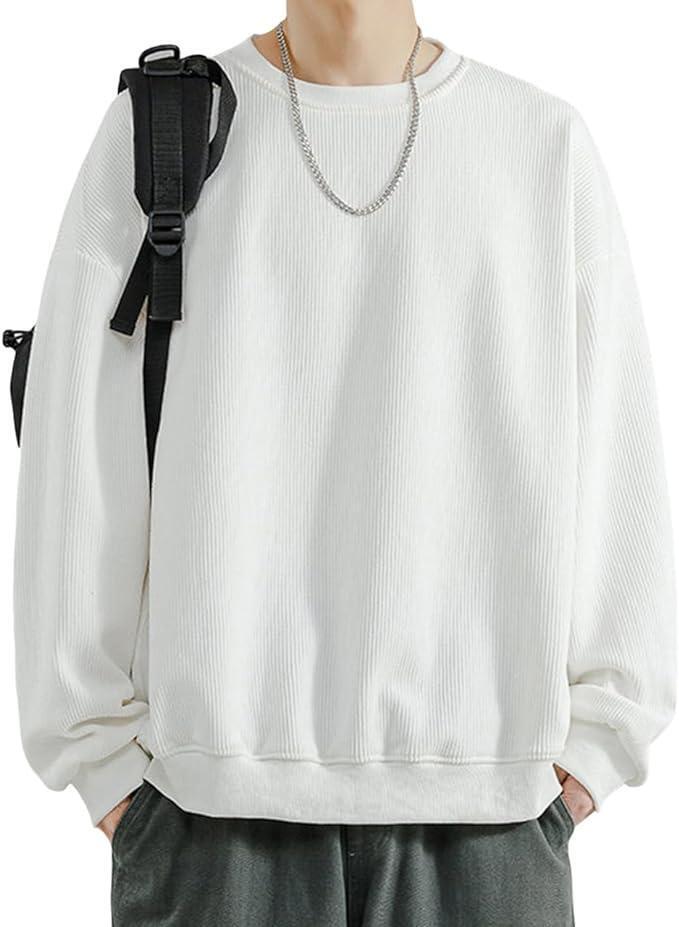 メンズ トレーナー 長袖 ゆったり 無地 シンプル L拍卖