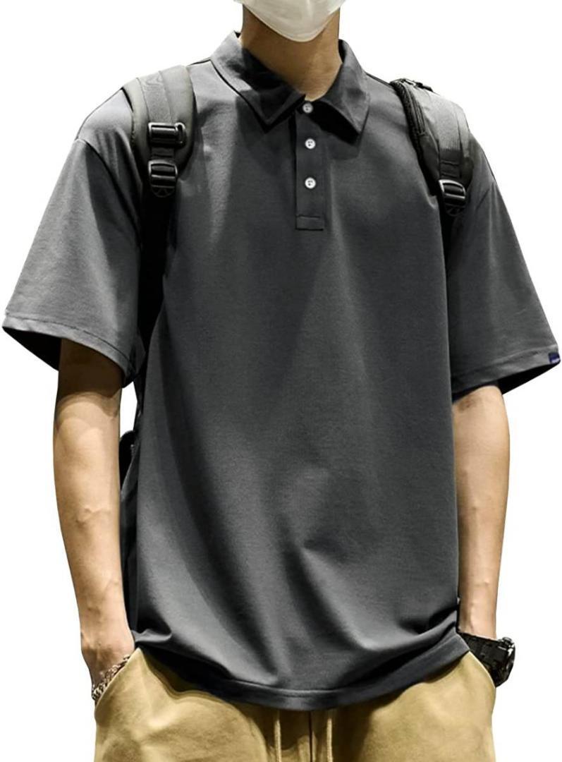 メンズ ポロシャツ 半袖 カジュアル ゴルフ 無地 2XL拍卖