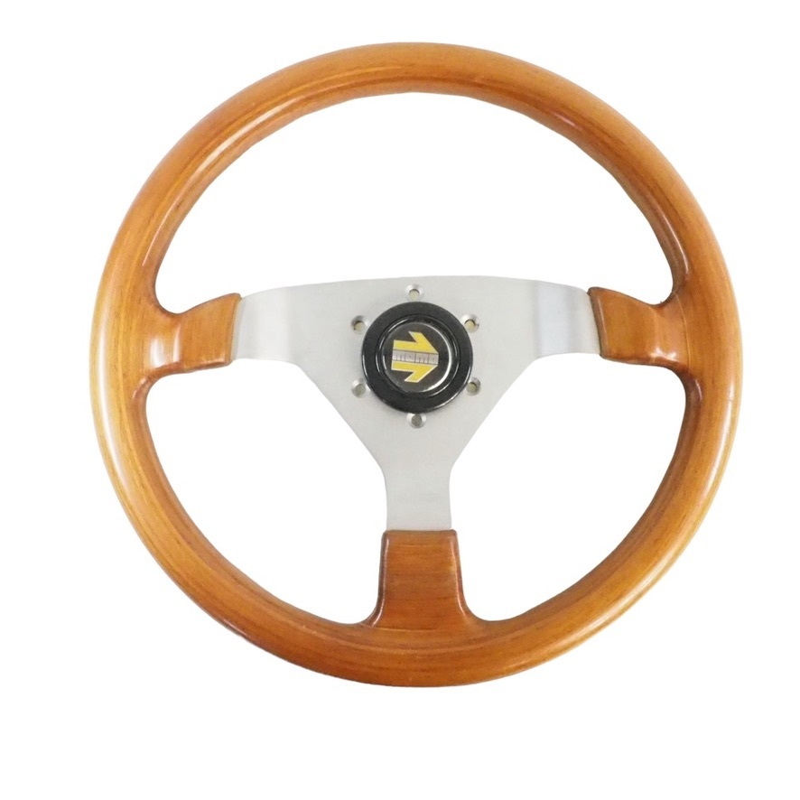 西洋ビンテージ イタリア製 MOMOウッドステアリング 7-83 モモステアリング ハンドル 車用品 1980年代 TEF609拍卖