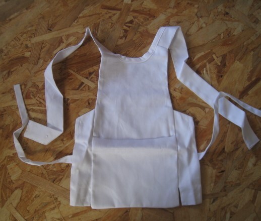 51 お祭り衣装◆胸当て(腹当) 白 Lサイズ だんじり用品拍卖