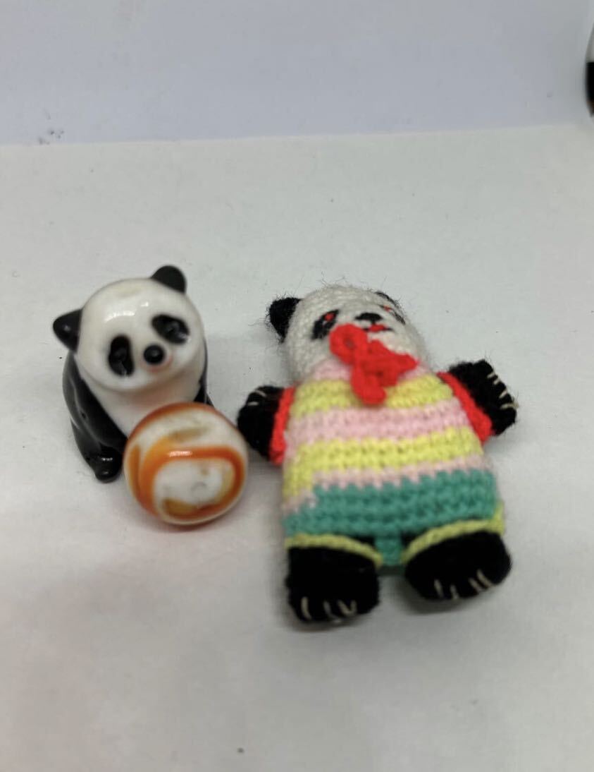 パンダ 昭和レトロ 編みぐるみ 陶器 置物 インテリア ぬいぐるみ拍卖