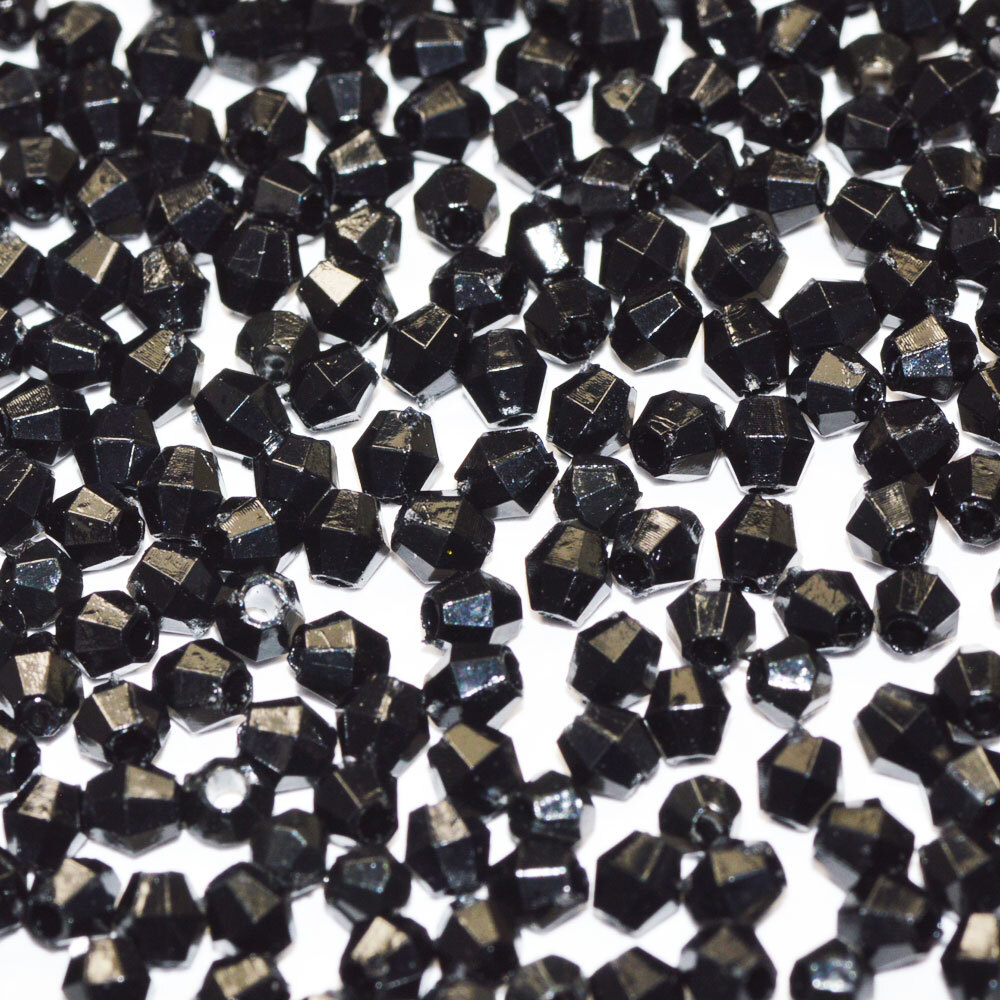 訳あり 細長いタイプ プラビーズ アクリルビーズ ソロバン型 3mm ジェット 黒 ブラック 20グラム入り 大きさ違いやバリあり拍卖