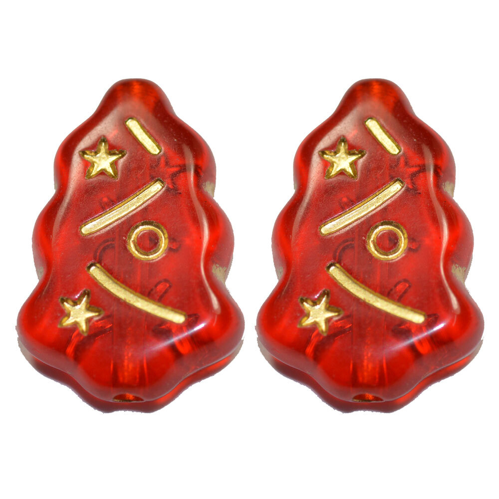 アクリル製 クリスマスツリー ビーズ レッド 赤色 1コ単位売り CT019-3拍卖