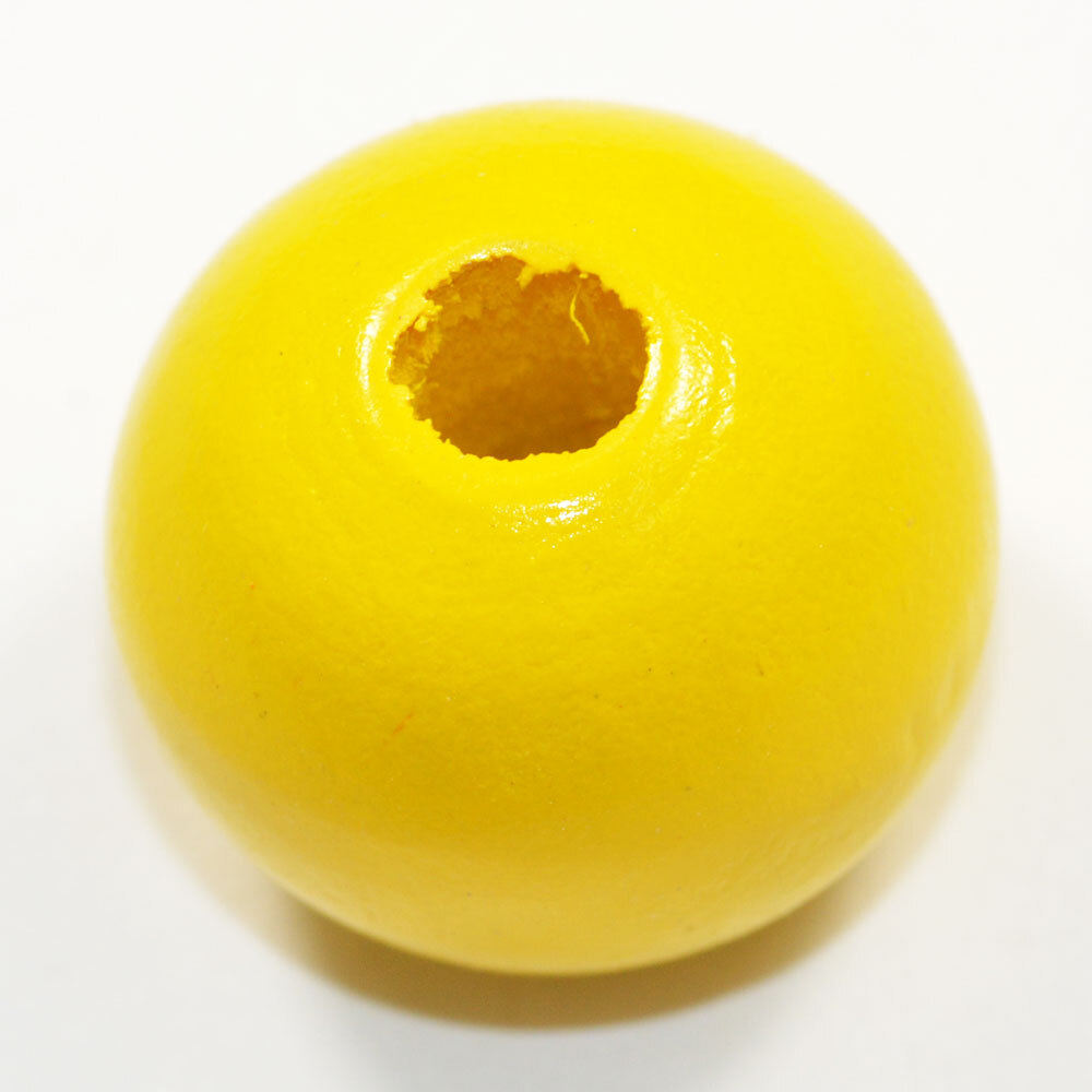 大きなウッドビーズ 木製 約15×16mm 丸型 黄色 イエロー 2コ入り CT034拍卖