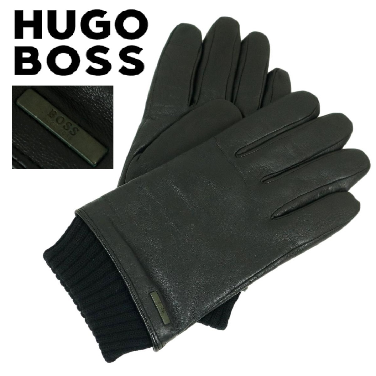 【S3282】【美品】【羊革】HUGO BOSS ヒューゴボス レザーグローブ 手袋 サイズUS9拍卖