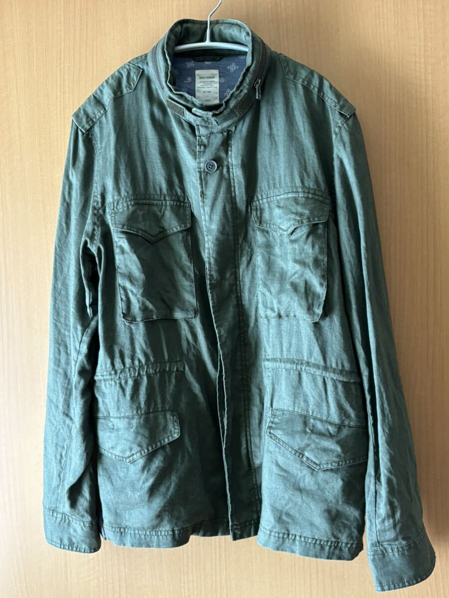 【美品】ライトオンRight-on★バックナンバーbacknumber★パーカー付きジャケット★モスグリーン★L★薄地裏地無し【USED】拍卖