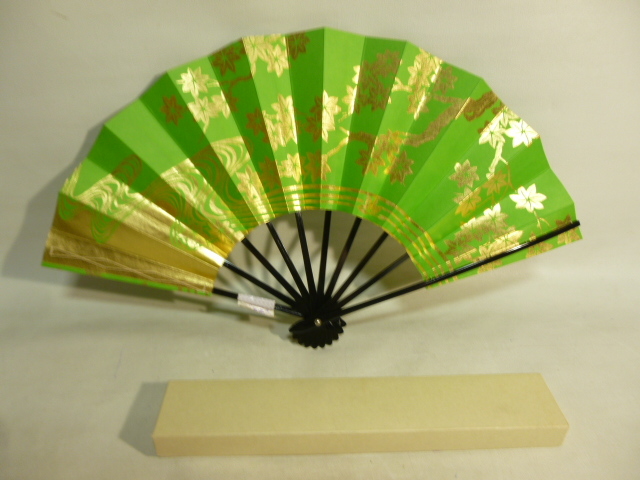 舞扇 「緑地金紅葉」日本舞踊 /能扇 能楽扇 仕舞扇 日舞 扇子 扇/せ7拍卖