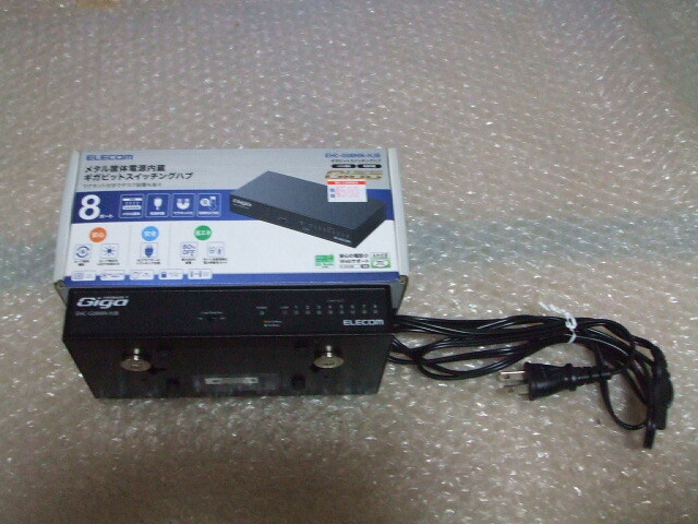 ELECOM ギガビットスイッチングハブ EHC-G08MN-HJB 電源内蔵 ジャンク拍卖