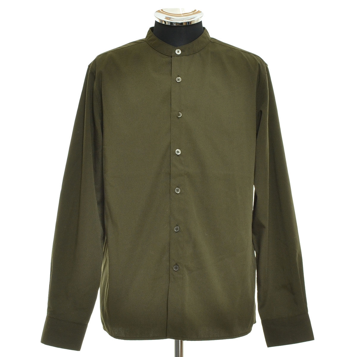 ●521094 nano universe ナノユニバース ●バンドカラー 長袖 サイズM メンズ グリーン拍卖