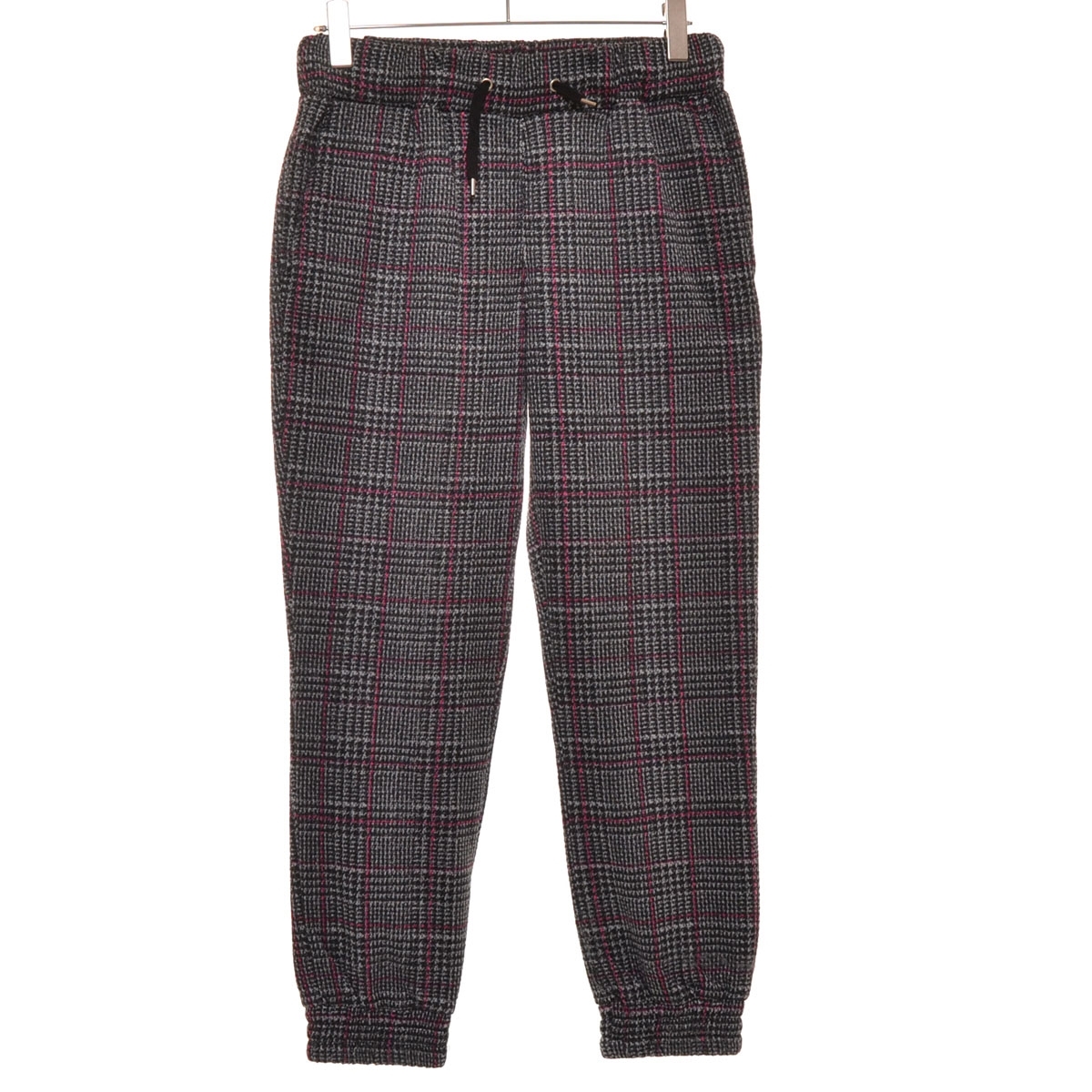 〇504024 INHERIT インヘリット ○Yジョガーパンツ セーターフリース 18030720101340 サイズM メンズ グレー チェック拍卖