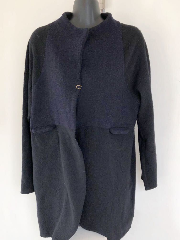 mon Sakata モンサカタ ウール100% レディースジャケット 紺 サイズフリー拍卖