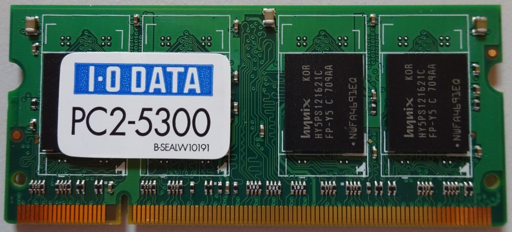 【中古】I・O DATA アイ・オー・データ PC2-5300 SDX667-512MX2 ノートパソコン用メモリ 512MB 動作確認済 2024090009拍卖