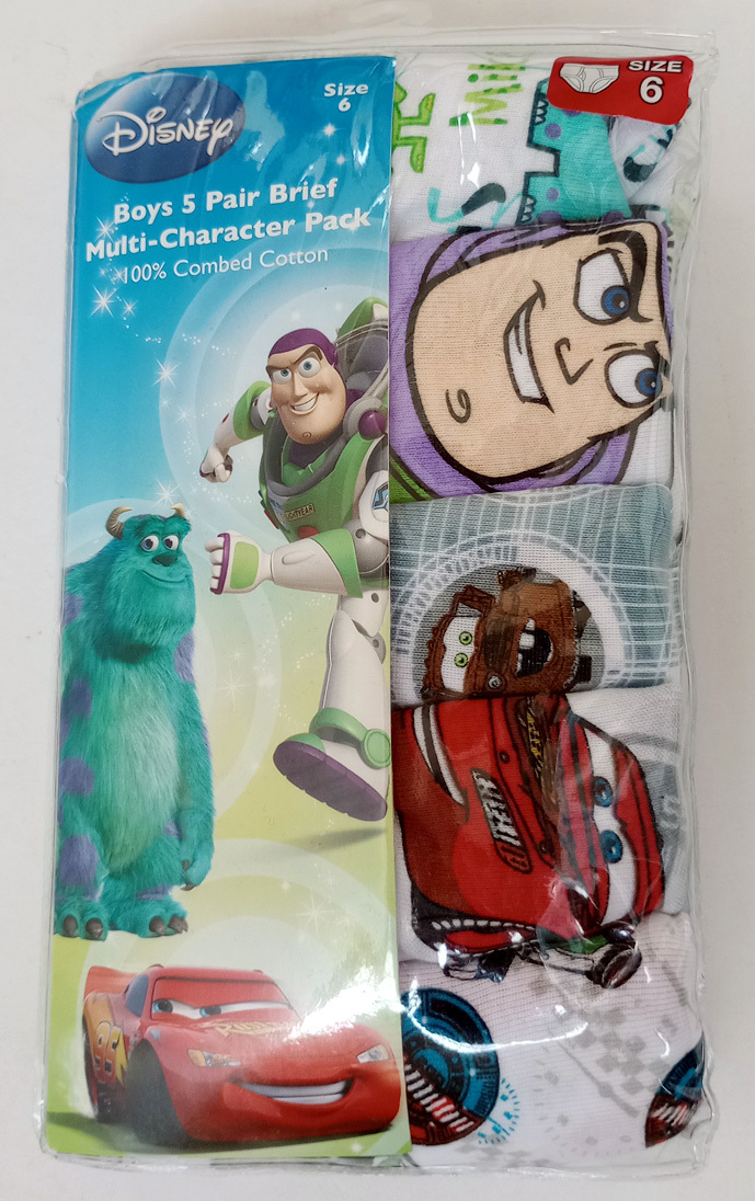 USA購入★★ ディズニーピクサー モンスターズインク トイストーリー カーズ ブリーフ パンツ 5枚 サイズ6 120 ★★ Pixar Boys Briefs拍卖