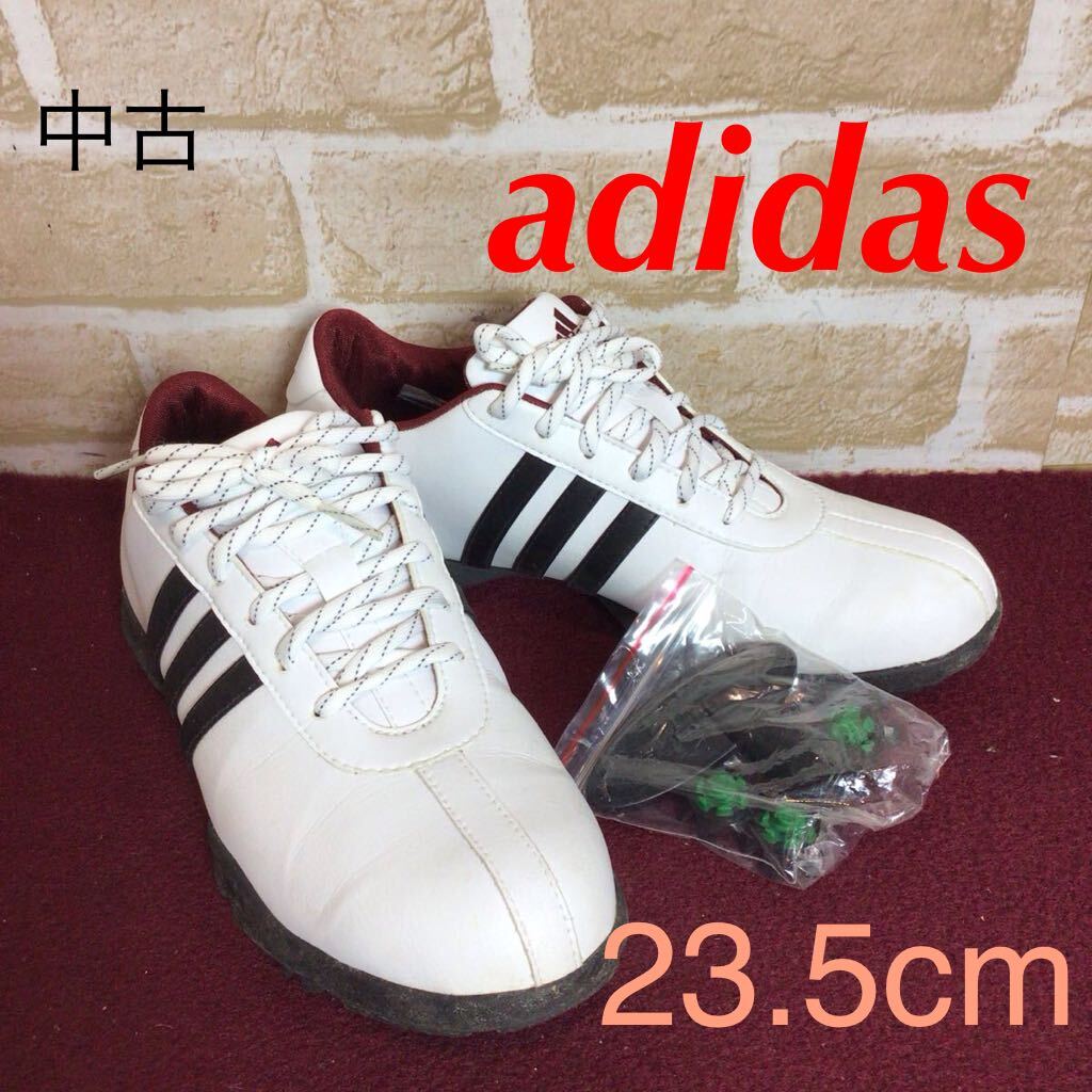 【売り切り!送料無料!】A-381 adidas! ゴルフシューズ!Z-TRAXION!白!スパイク!スペア付き!ゴルフ!スポッチャ!趣味!中古!拍卖