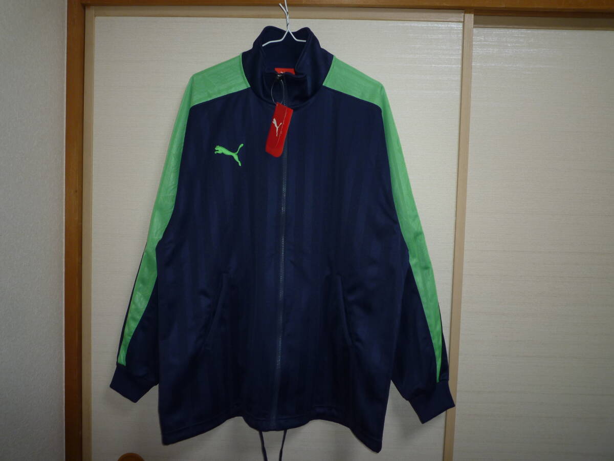 プーマ シャドーストライプ ジャージジャケット 紺×黄緑 L~Oサイズ拍卖