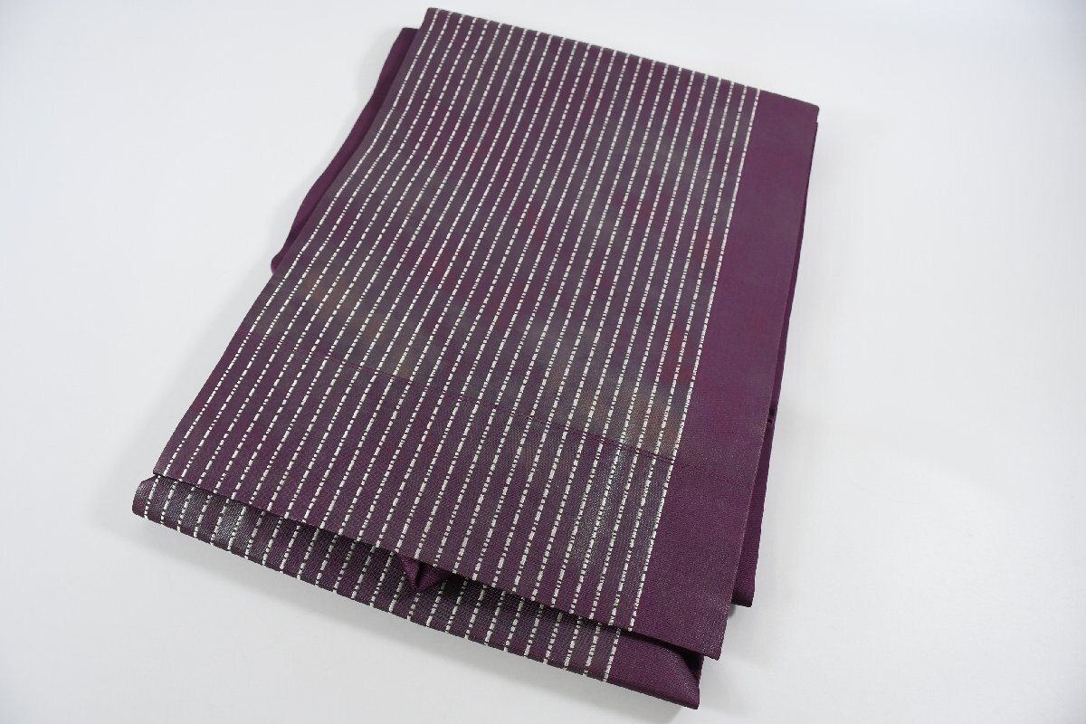 名古屋帯 縞帳 二十六線縞 正絹 帯丈352cm ★着物屋 ne-11543 桜庭呉服店拍卖