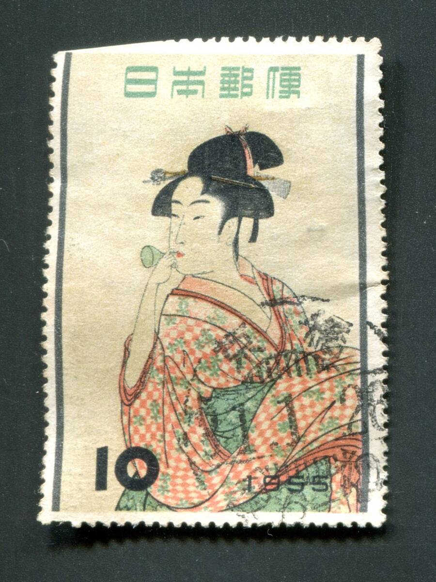 使用済切手 切手趣味週間 ビードロを吹く娘拍卖