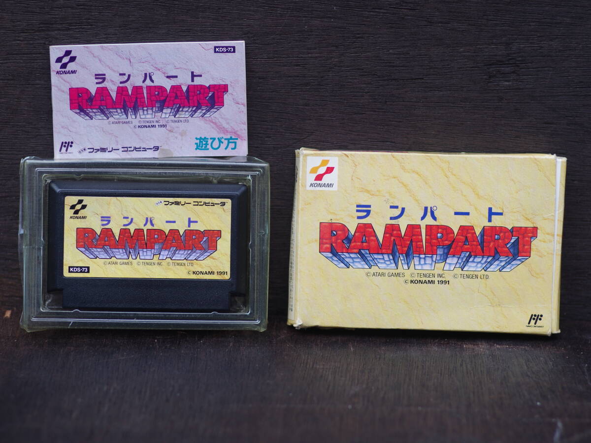 M11395 エタノールで端子清掃後動作確認OK!! ランパート RAMPART 箱説明書付 KONAMI ファミコン FC ゆうめーる180円 0609拍卖