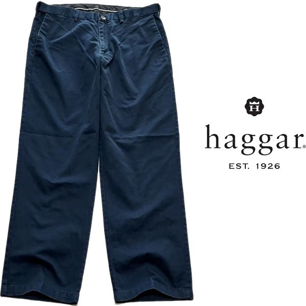 1点物◆ハガー紺チノパンHAGGARビッグサイズパンツ古着メンズ36レディースOKアメカジ90sストリート/スポーツUSブランド/スラックス373403拍卖