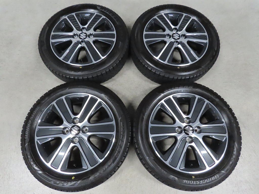 VRX3 スズキ ワゴンR 現行 純正 165/60R15 ブリザック ブリヂストン 4.5J+45 PCD100 4穴 スペーシア エブリイワゴン 美品 ガリ傷無し拍卖