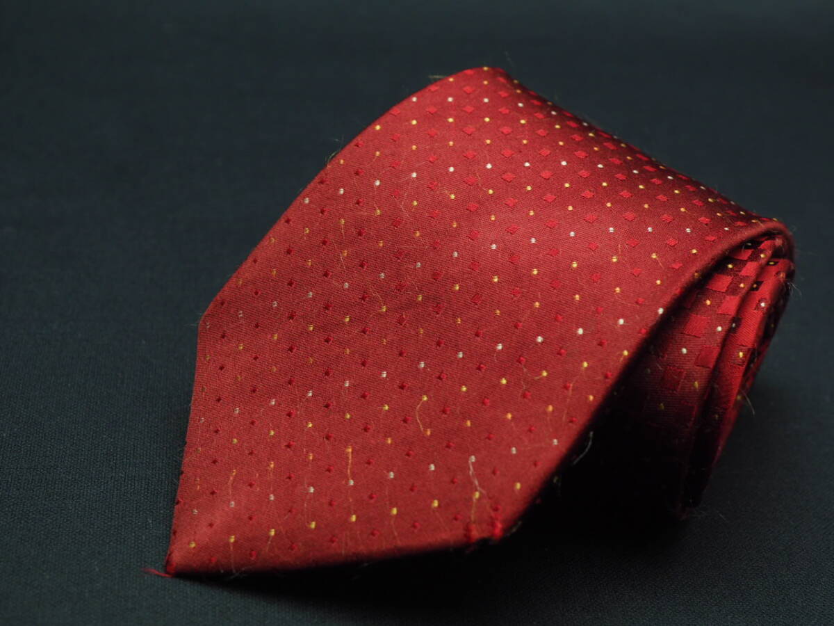 美品【DKNY ダナキャラン ニューヨーク】B1899 赤 ワイン 日本製 SILK ブランド ネクタイ 古着 良品拍卖