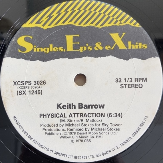 KEITH BARROW PHYSICAL ATTRACTION / TURN ME UP 12インチ シングル拍卖