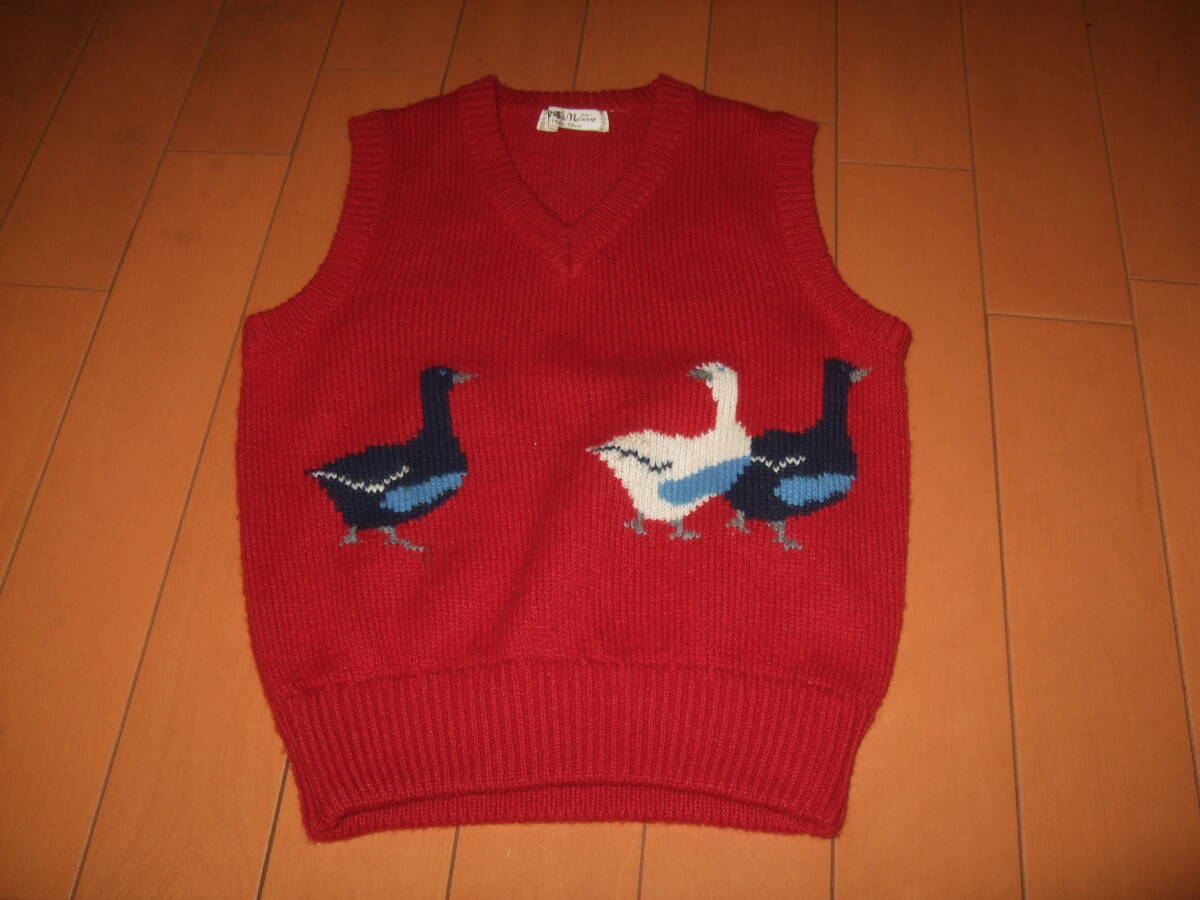 送料込即決☆良品ヴィンテージ☆そばかすメリー ニットベスト☆6歳(115㎝-58㎝)拍卖