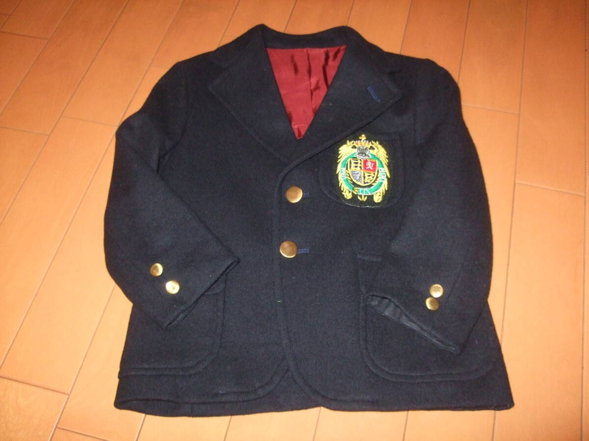 送料込☆VAN MINI☆子供ウール紺ブレジャケット☆6歳 110-56拍卖