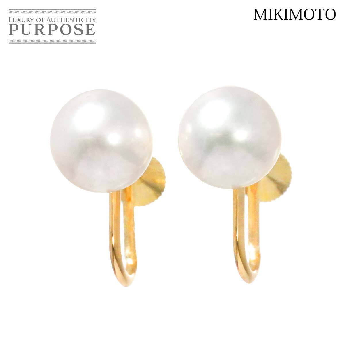 ミキモト MIKIMOTO アコヤ真珠 8.8mm イヤリング K18 YG イエローゴールド 750 パール Earrings 90246104拍卖