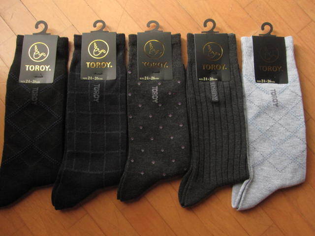 *送料無料*新品*24-26㎝*TOROY*ソックス5足*⑦*ブラックネイビー濃グレー薄グレー*ビジネスソックス*トロイ*福助*拍卖