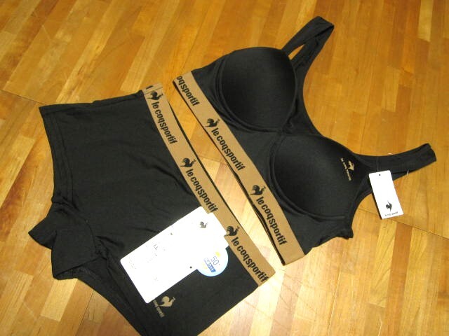 *送料無料*新品*LL*ルコック*ブラ+ショーツ*ブラック②*UPF50*乾きやすい*軽量素材*ストレッチ*le coq sportif拍卖