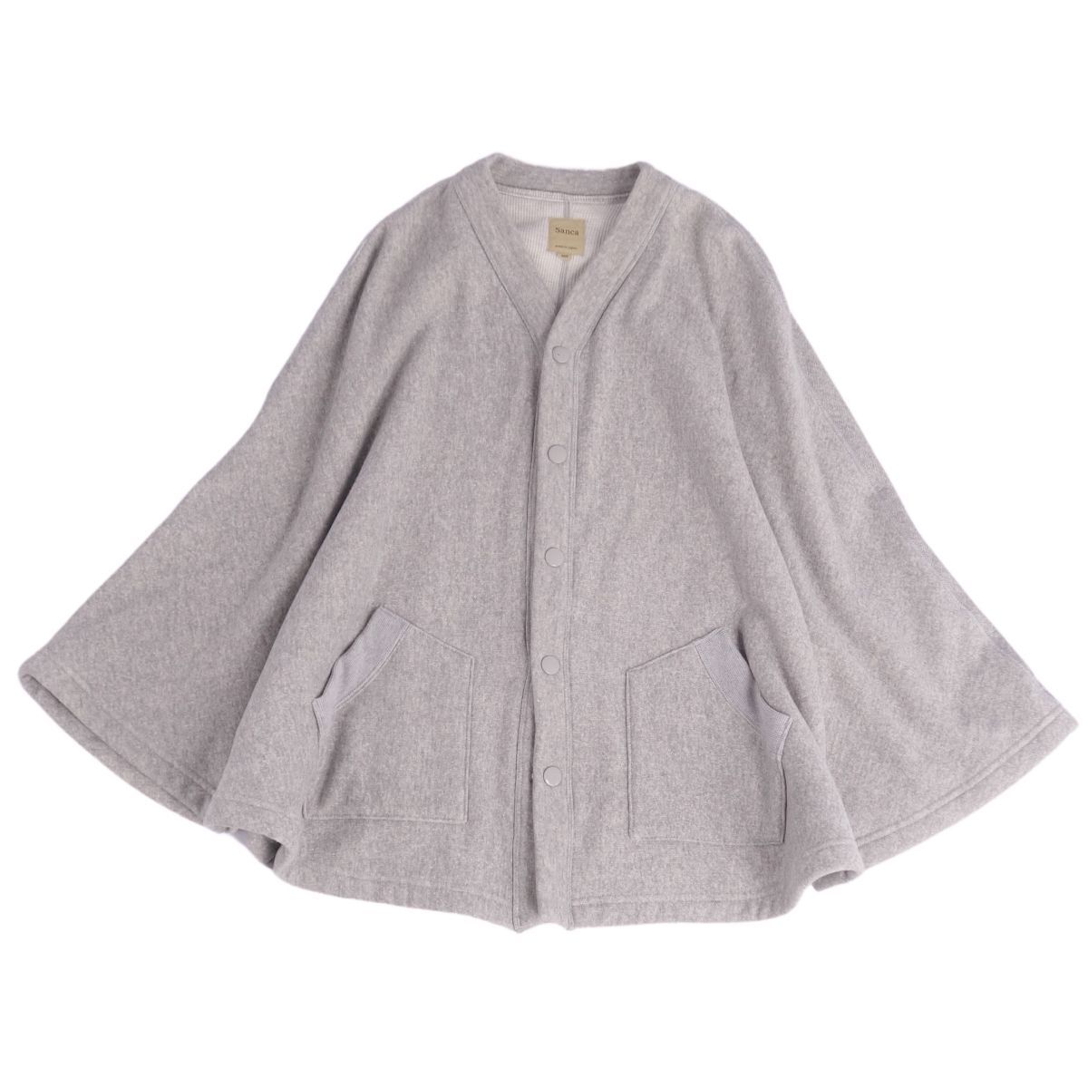 美品 サンカ Sanca ポンチョ ケープ BEAMS BOY 別注 無地 コットン アウター レディース M相当 グレー cg07ds-rm04f05208拍卖