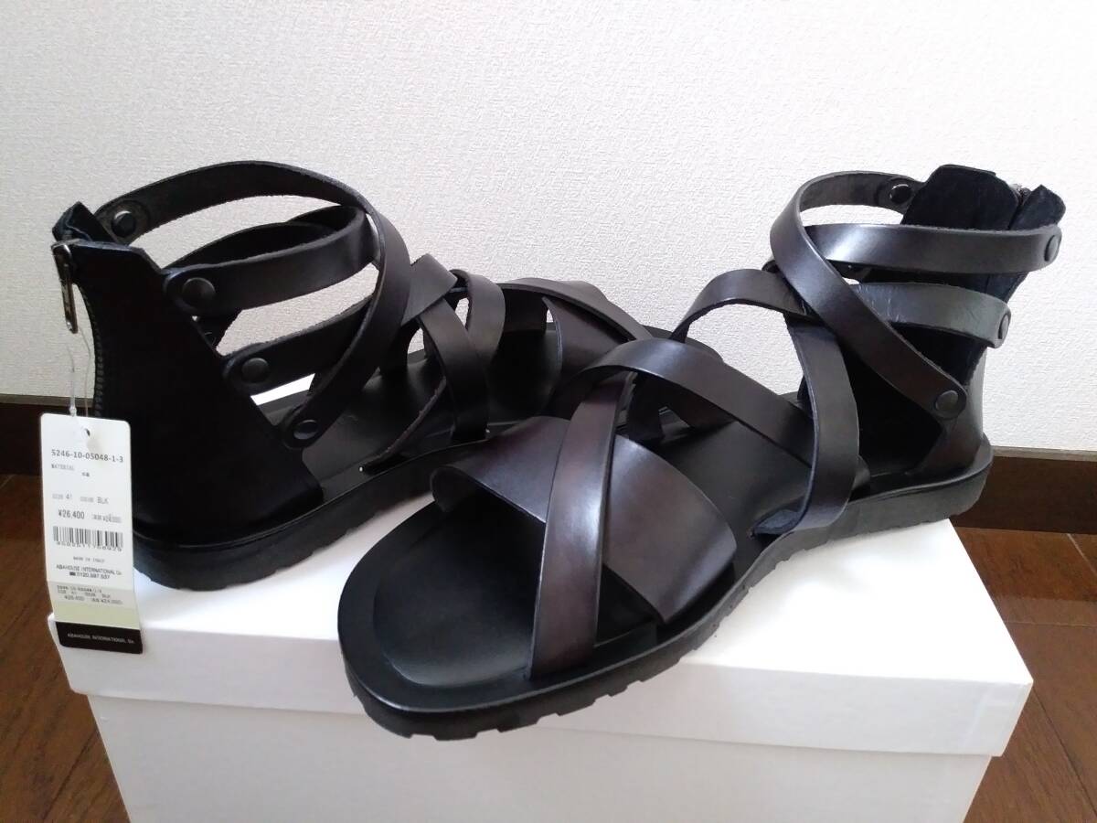 【試着のみ】alfredoBANNISTER アルフレッド・バニスター マルチクロスグラディエーターサンダル サイズ41 黒拍卖