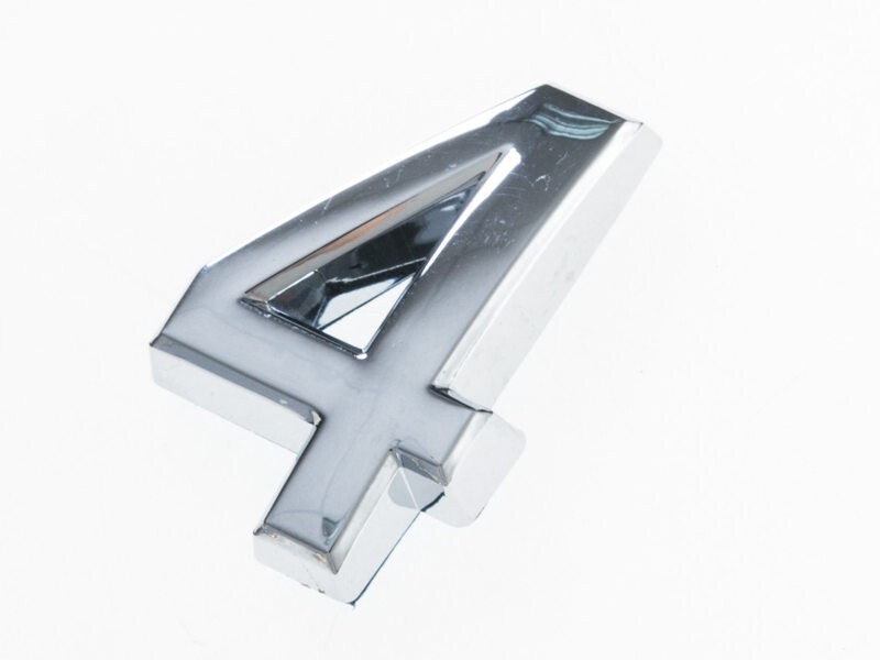 3.5CM 数字 ナンバー エンブレム ステッカー シール シルバー#4拍卖