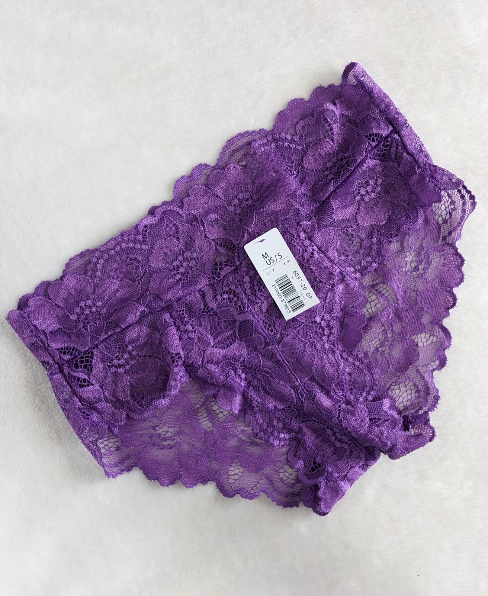お泊まりに☆パンティ未使用M☆セクシーに透ける総レース☆パープル☆☆匿名配送可☆タグあり☆拍卖