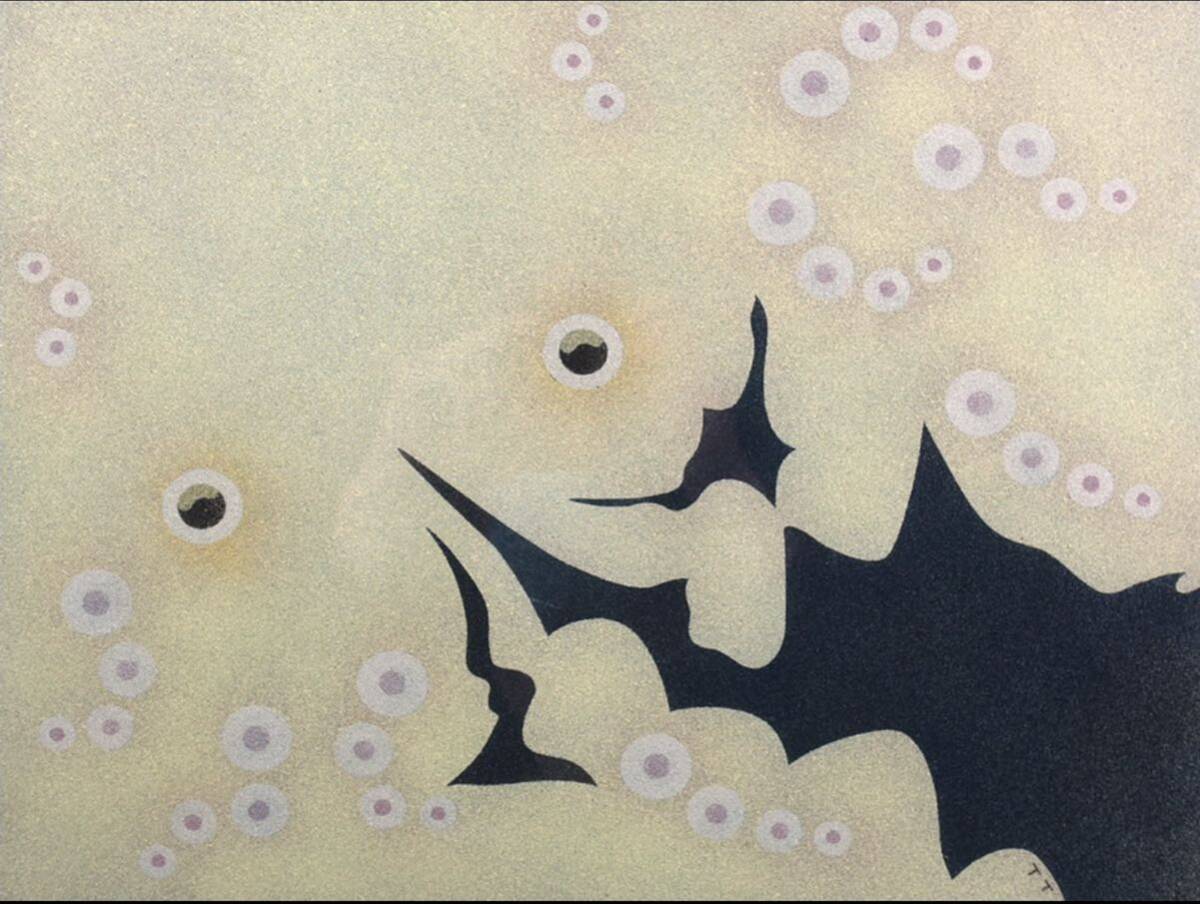 堤岳彦 【真筆】 「鳥賊雷神」 アクリル画8号 某私設美術館展示品拍卖