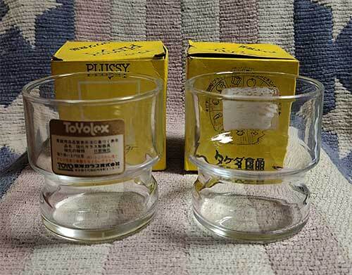 グラス PLUSSY プラッシー タケダ食品 2個セット コップ タンブラー ガラス製 昭和 レトロ 非売品 未使用 元箱付拍卖