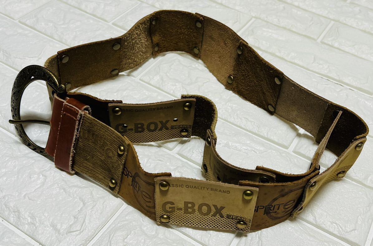 ヴィンテージ風 パッチワーク風 120センチ デニム 革ベルト 120cm拍卖