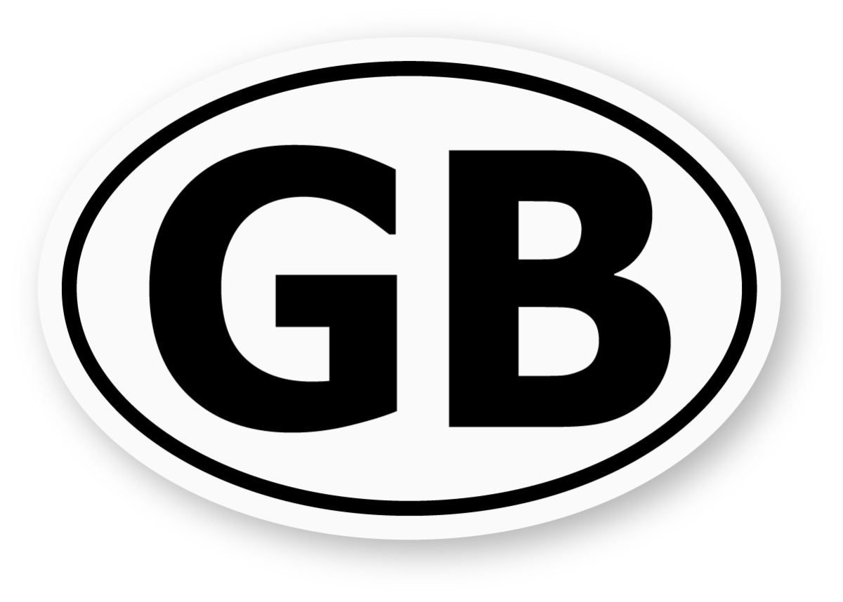【反射ステッカー工房】ビークルIDステッカー(楕円) イギリス Sサイズ 再帰反射 国識別ID GB イヴォーク レンジローバー拍卖
