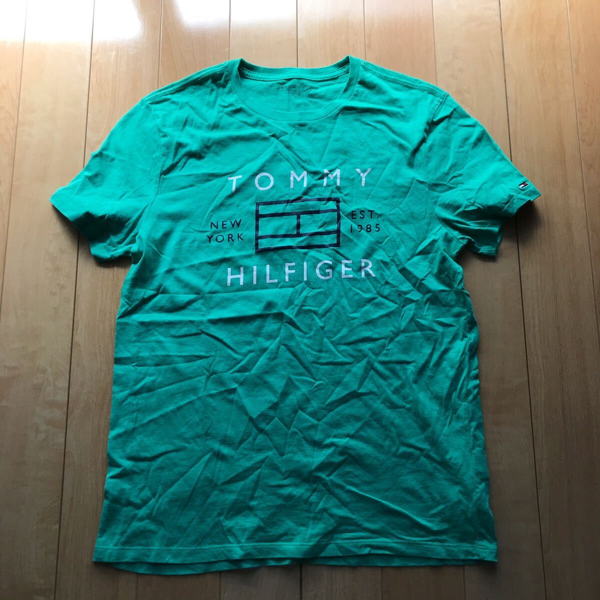 トミーヒルフィガー ロゴTシャツ 121-1-324 メンズ M グリーン トミー拍卖